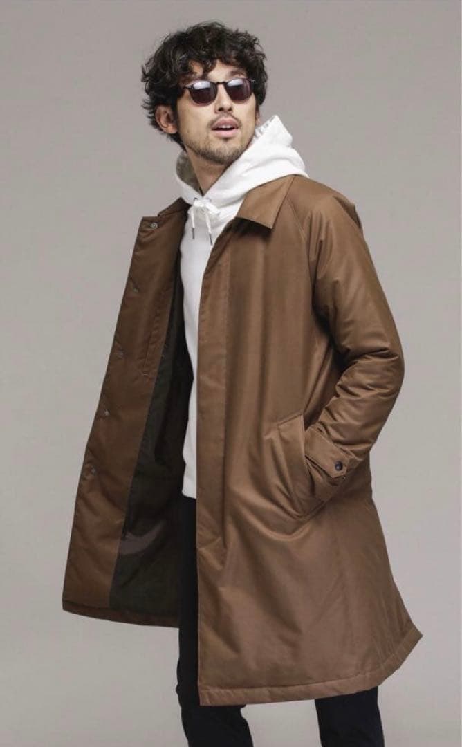 美品　ナノユニバース×河田ダウン ハイブリッドダウンステンカラーコート　Lサイズ