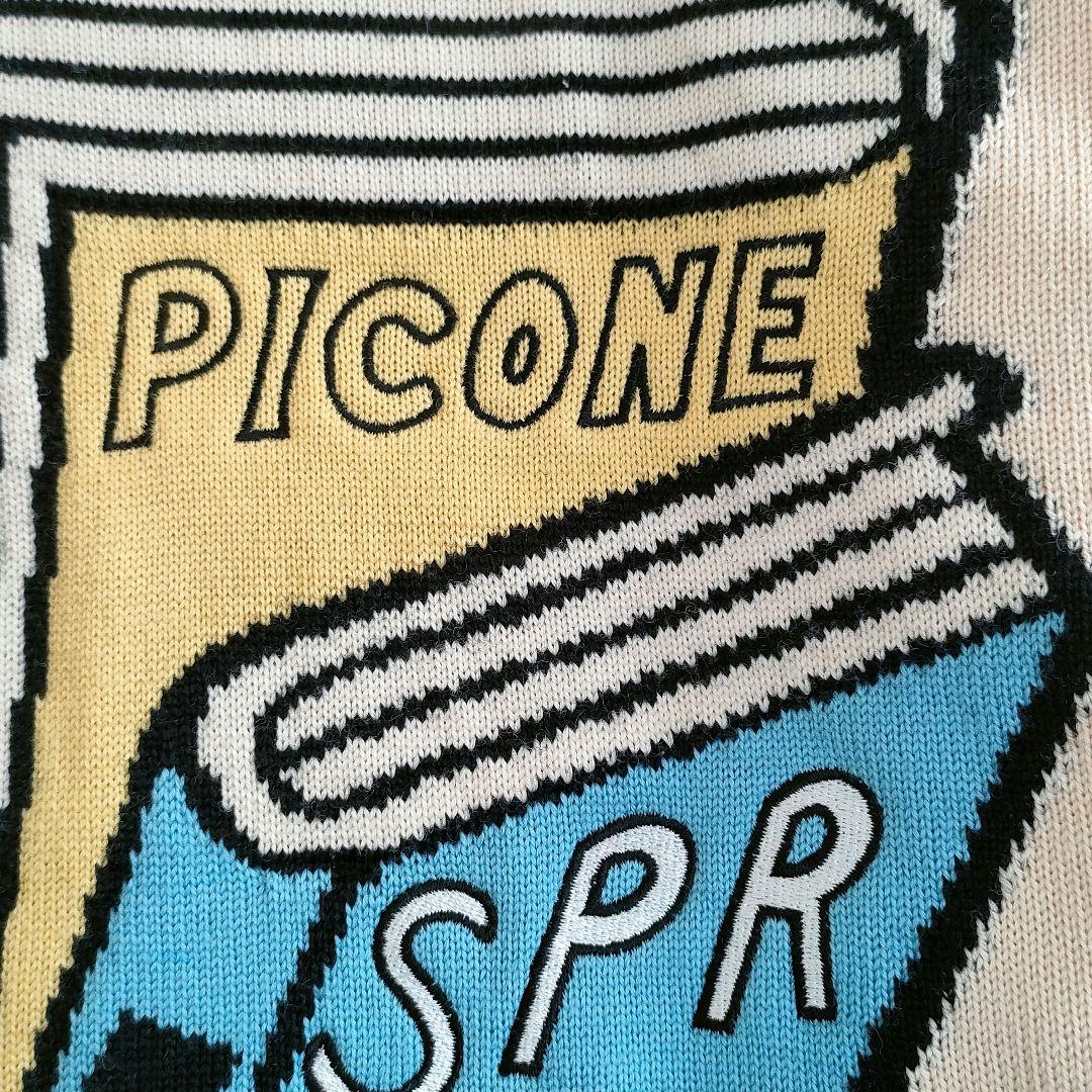 【美品】ピッコーネ　オーバーサイズタートルニット　ジャガード　刺繍　ポケット