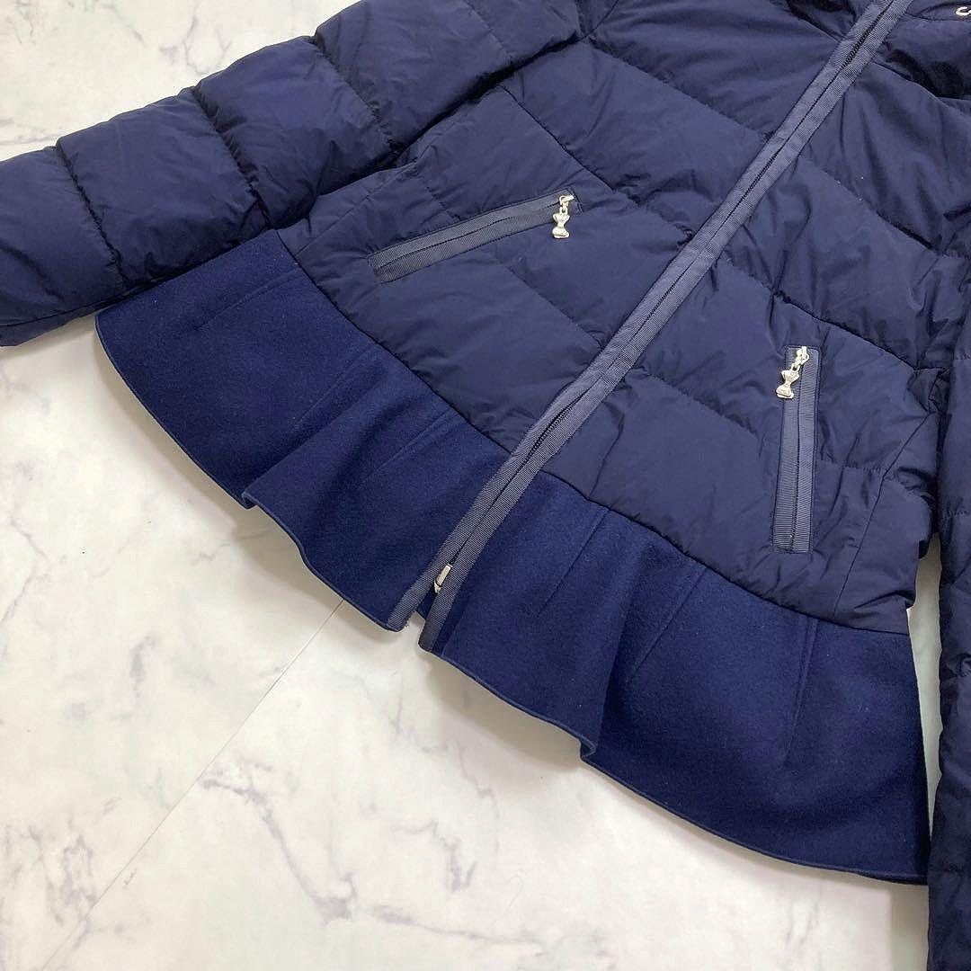 エムズグレイシー ペプラムフリル 切替 ダウンジャケット ワッペン リボン 38