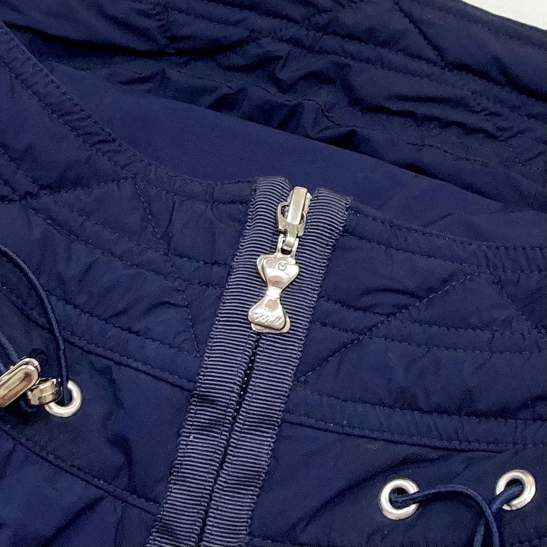 エムズグレイシー ペプラムフリル 切替 ダウンジャケット ワッペン リボン 38