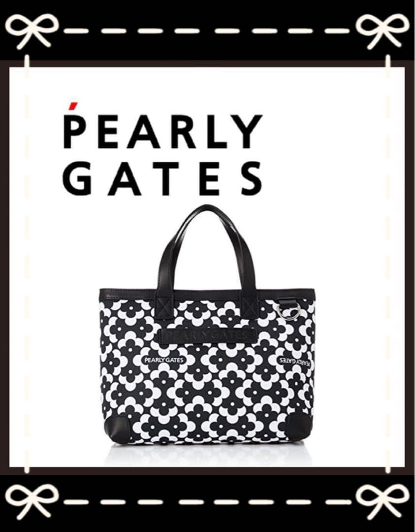 ＊新品未使用 パーリーゲイツ 花柄カートバッグ コンパクトバッグ ブラック