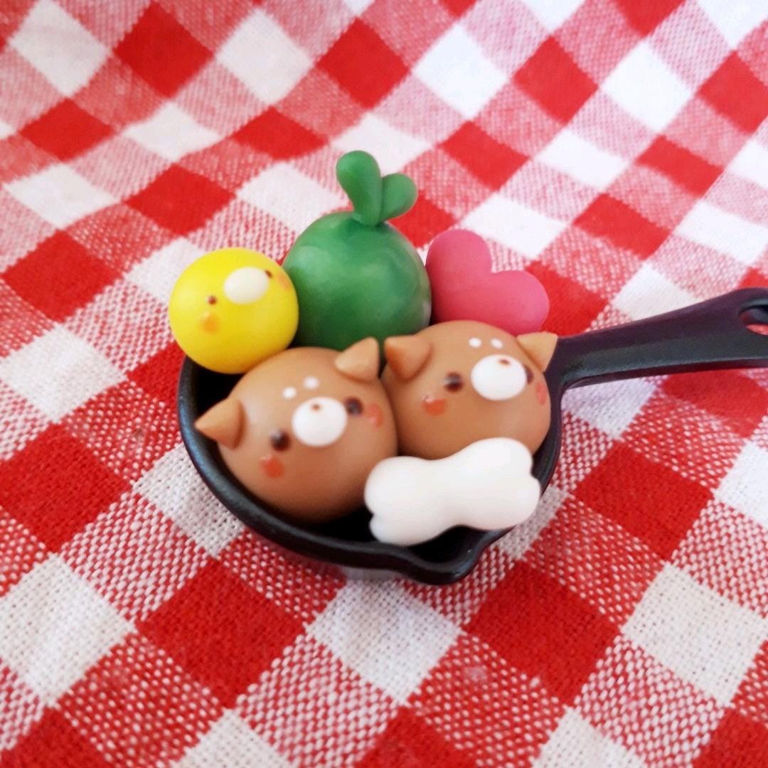 仲良し柴犬♡フライパン