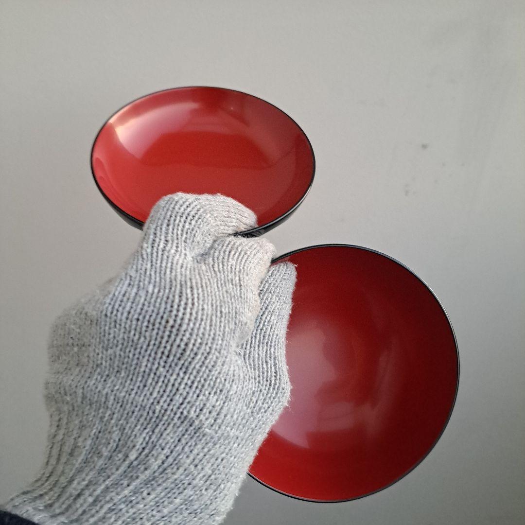 【亀甲彫　御吸物椀×5客】天然木製　　未使用/長期保管品