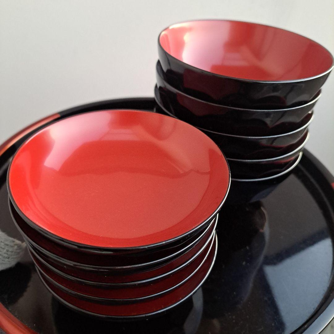 【亀甲彫　御吸物椀×5客】天然木製　　未使用/長期保管品