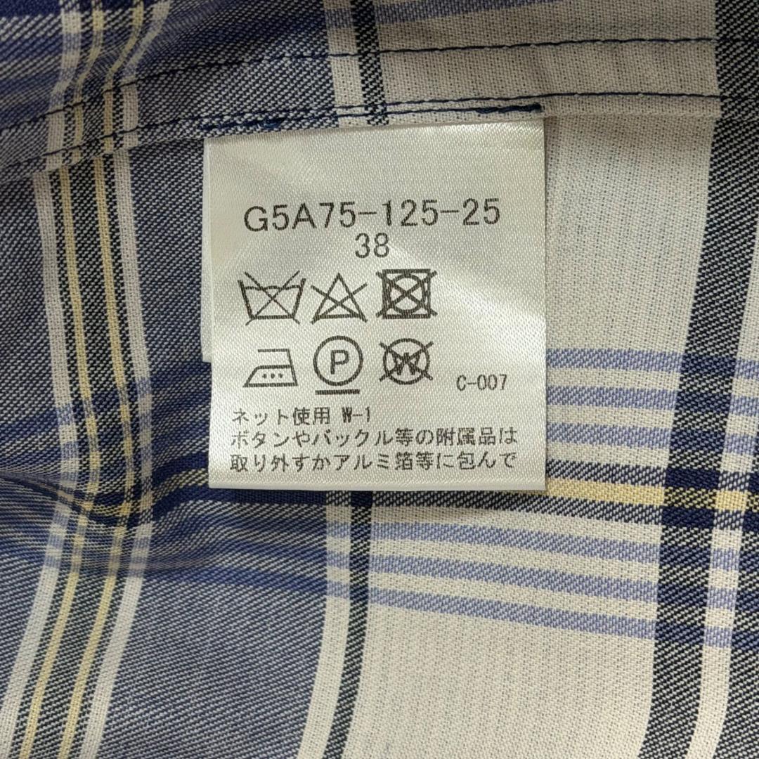 17245✨マッキントッシュロンドン 38 M ステンカラーコート チェック 青