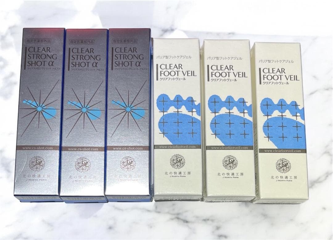 【新品】クリアストロングショットアルファ3箱＋クリアフットヴェール3箱【未使用】