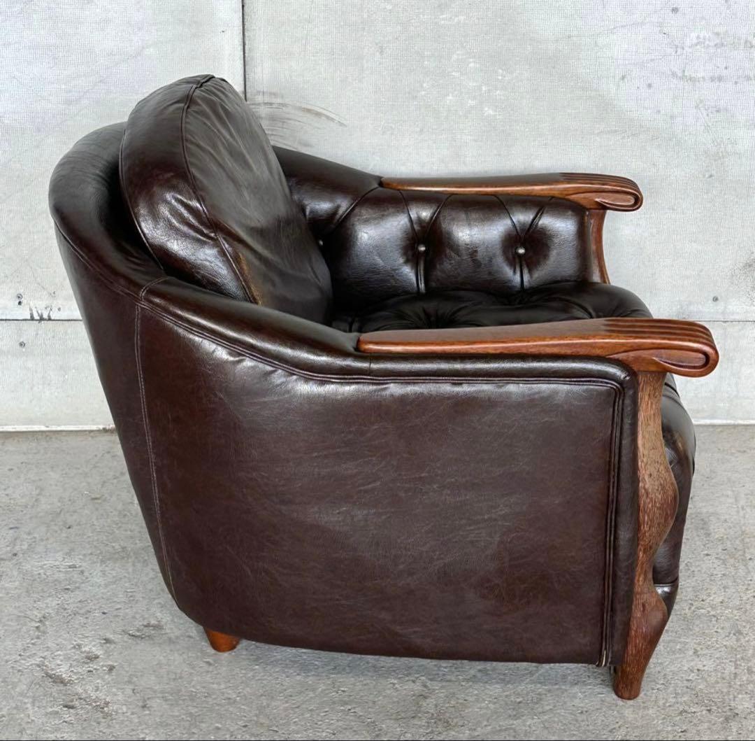 ✦最後の一脚✦マルニ木工 ベルサイユ 本革シングルソファ Mスムース