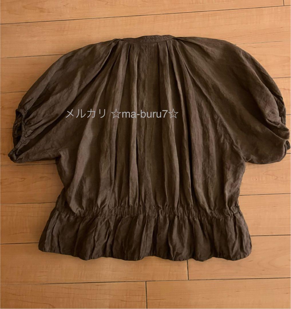 【Tabrik(タブリク)】リネンパフブラウス(泥染)