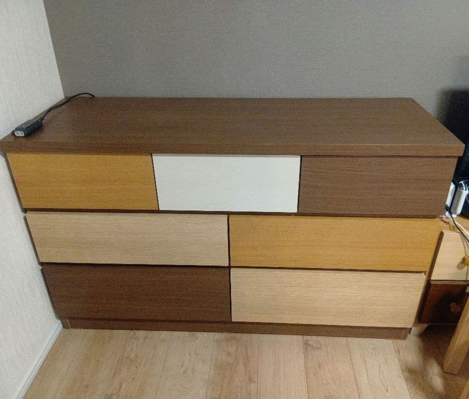 木製モダンチェスト 7引き出し