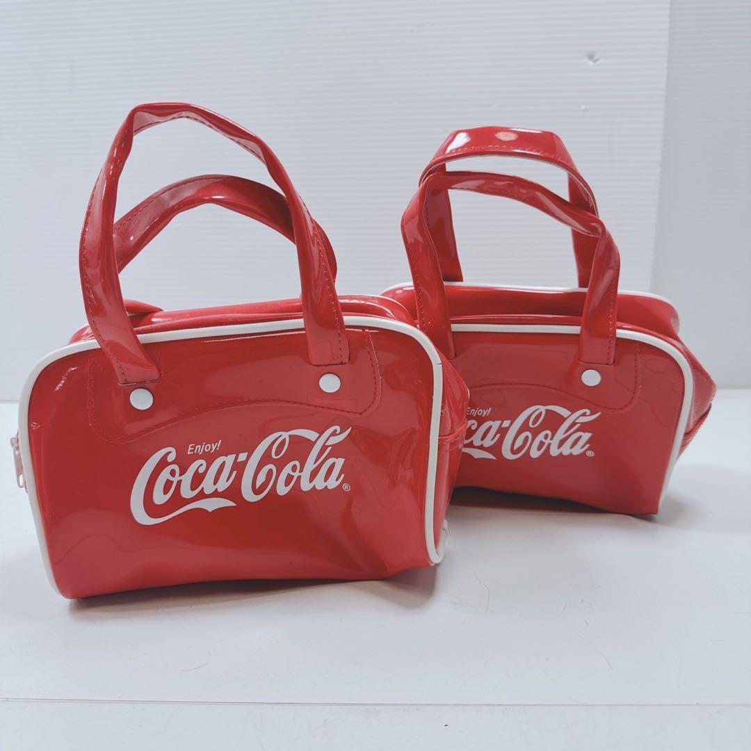 k1030 コカコーラ　ミニバック　エナメル　ビニール製　昭和レトロ 初期物