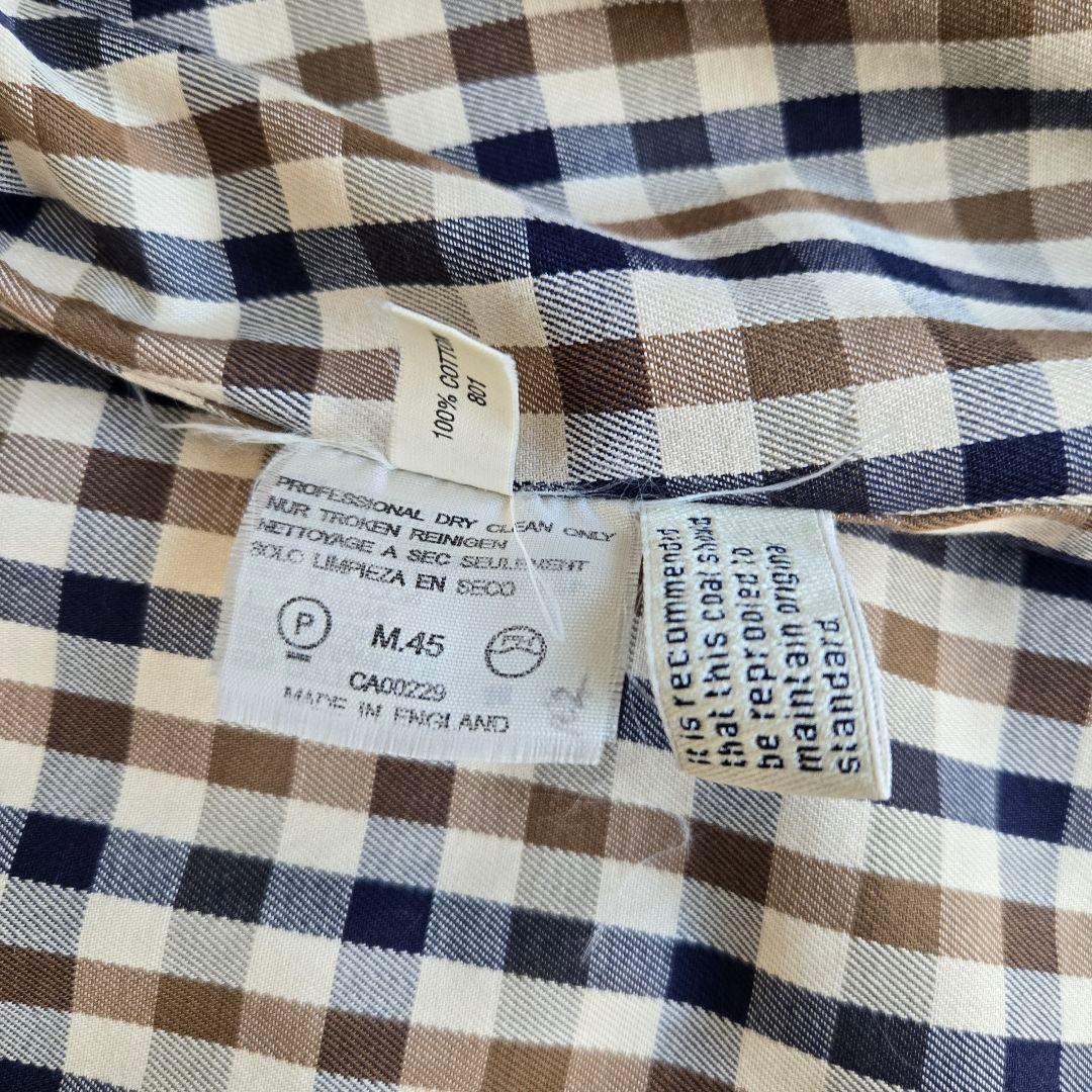 【最高級・英国製】アクアスキュータム ステンカラーコート 綿100% 希少 M