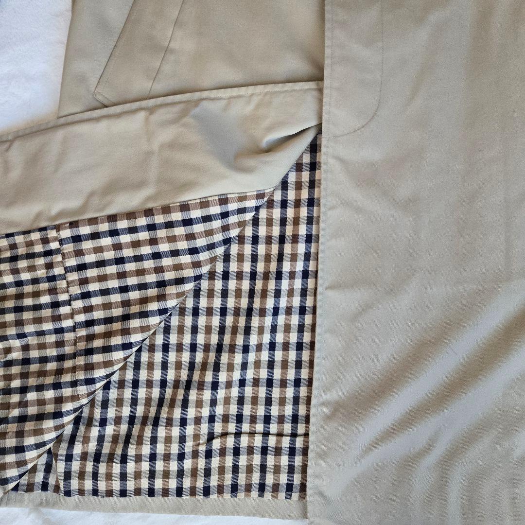 【最高級・英国製】アクアスキュータム ステンカラーコート 綿100% 希少 M