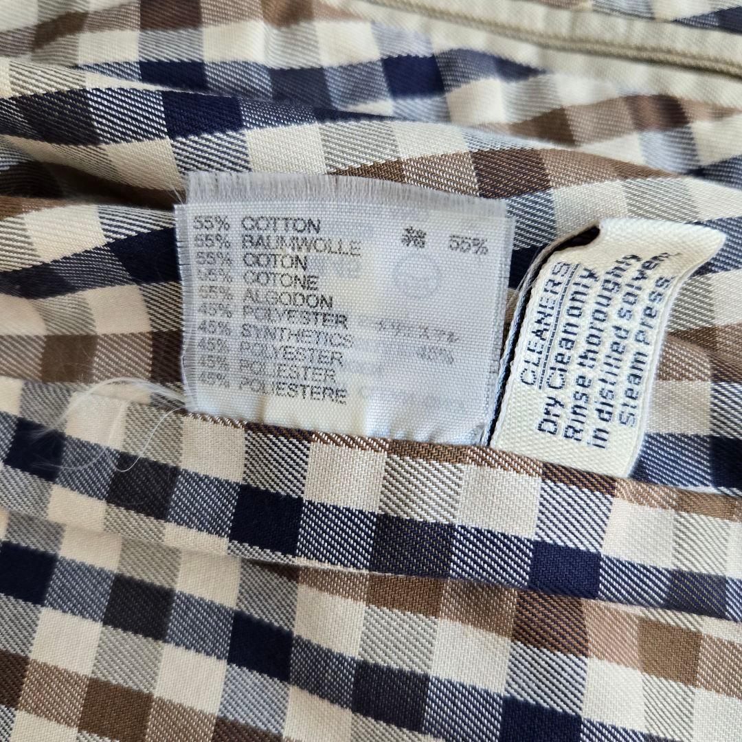 【最高級・英国製】アクアスキュータム ステンカラーコート 綿100% 希少 M