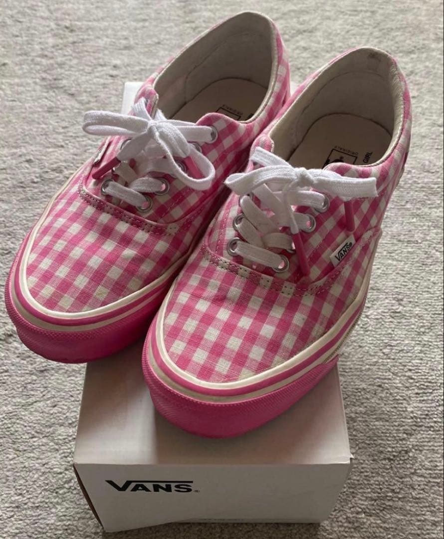 コムデギャルソンVANS ピンク チェック柄 スニーカー