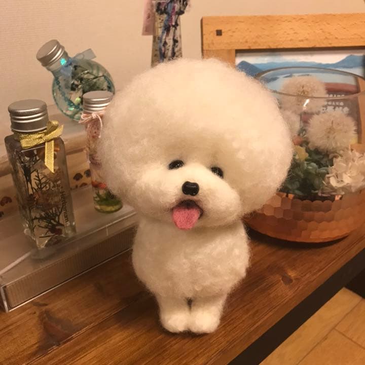 羊毛フェルト　ビションフリーゼ