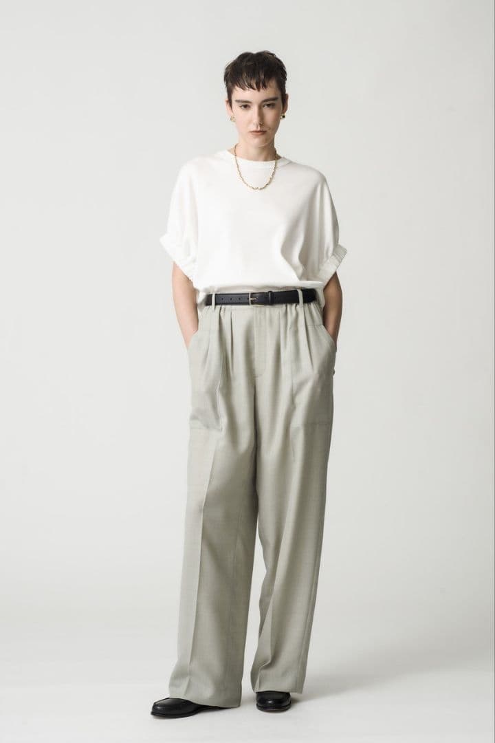 2025　ebure　エブール　ブライトテレコギャザーカットソー