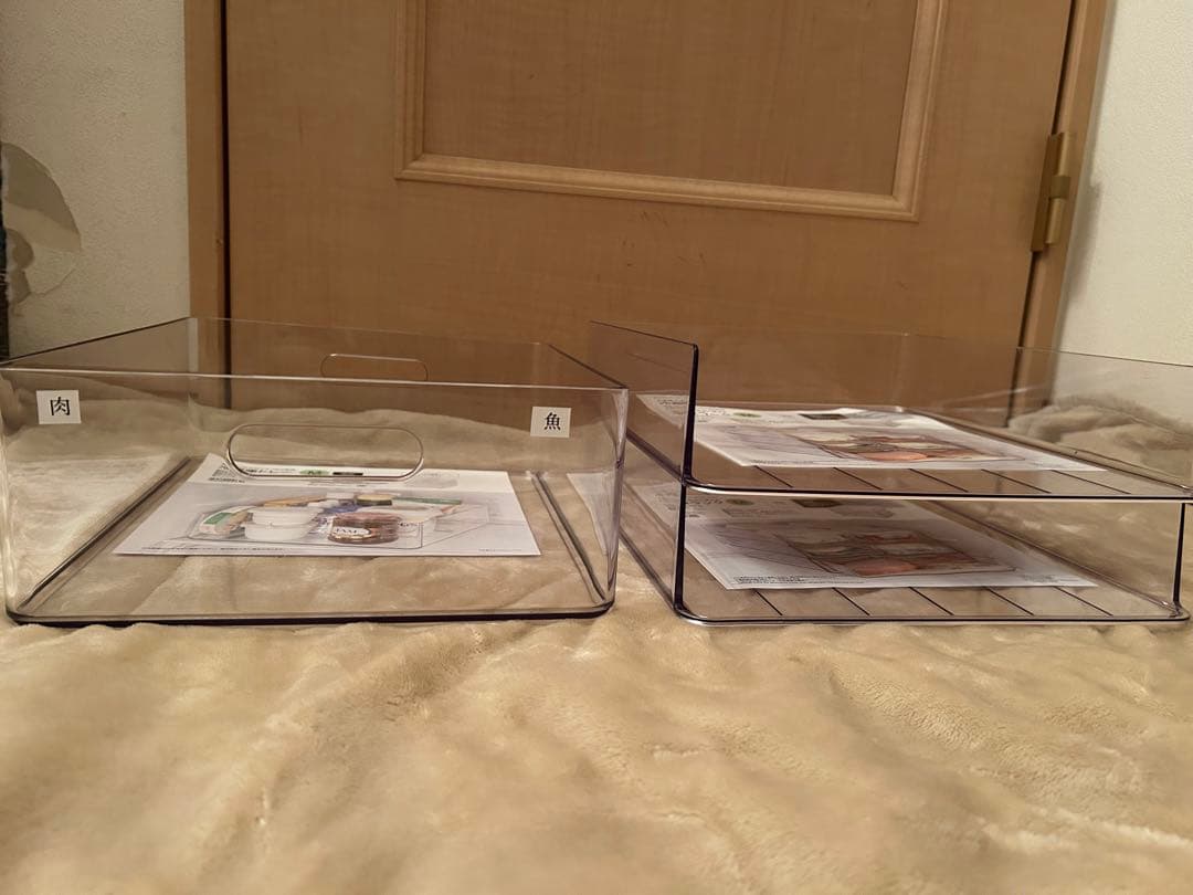 冷蔵庫がスッキリする整理収納　 収納ケース 透明 プラスチック 中サイズ