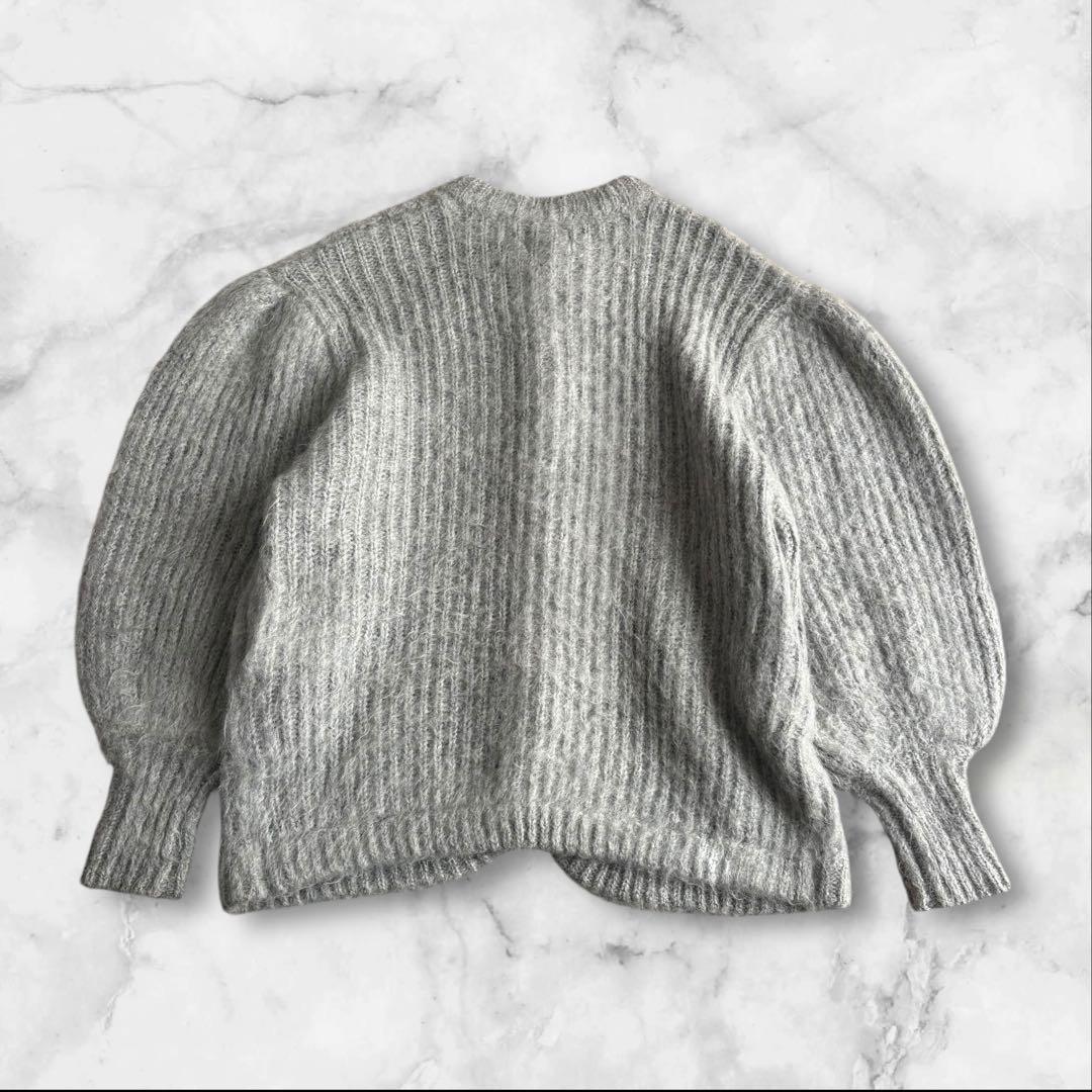 【CLANE】クラネ　カラーモヘアシャギーカーディガン　グレー　L