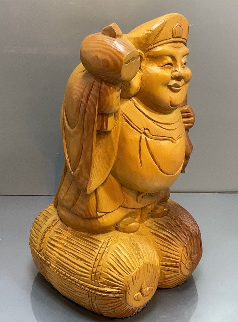 木彫り　大黒天　縁起物　開運　高さ約29cm