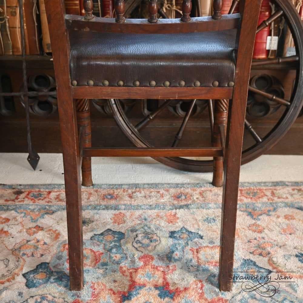 ふ*が様 L3710-2-4 英国アンティーク レザー ダイニングチェア キッチ