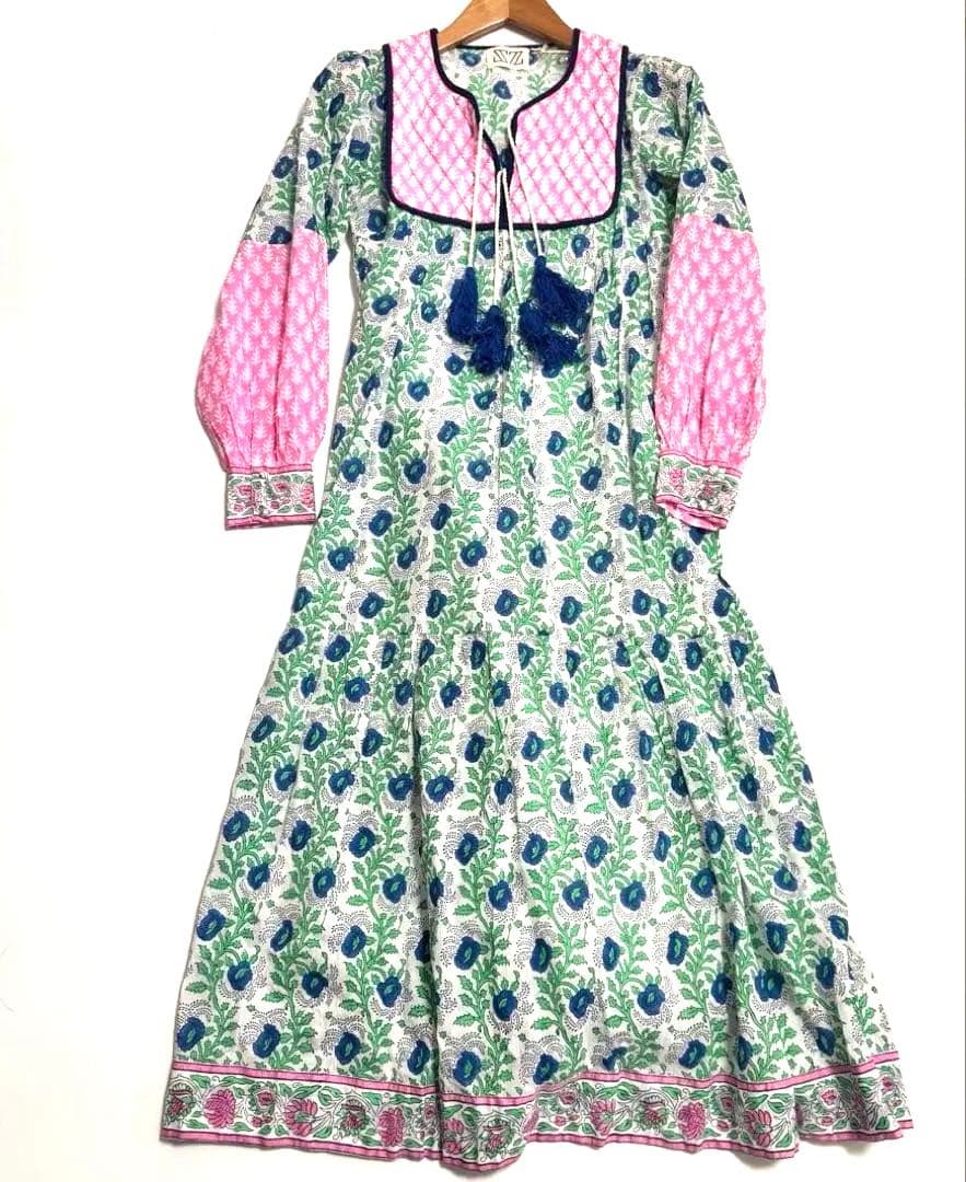 新品　SZブロックプリント　JODHPUR DRESS ESSA ワンピース