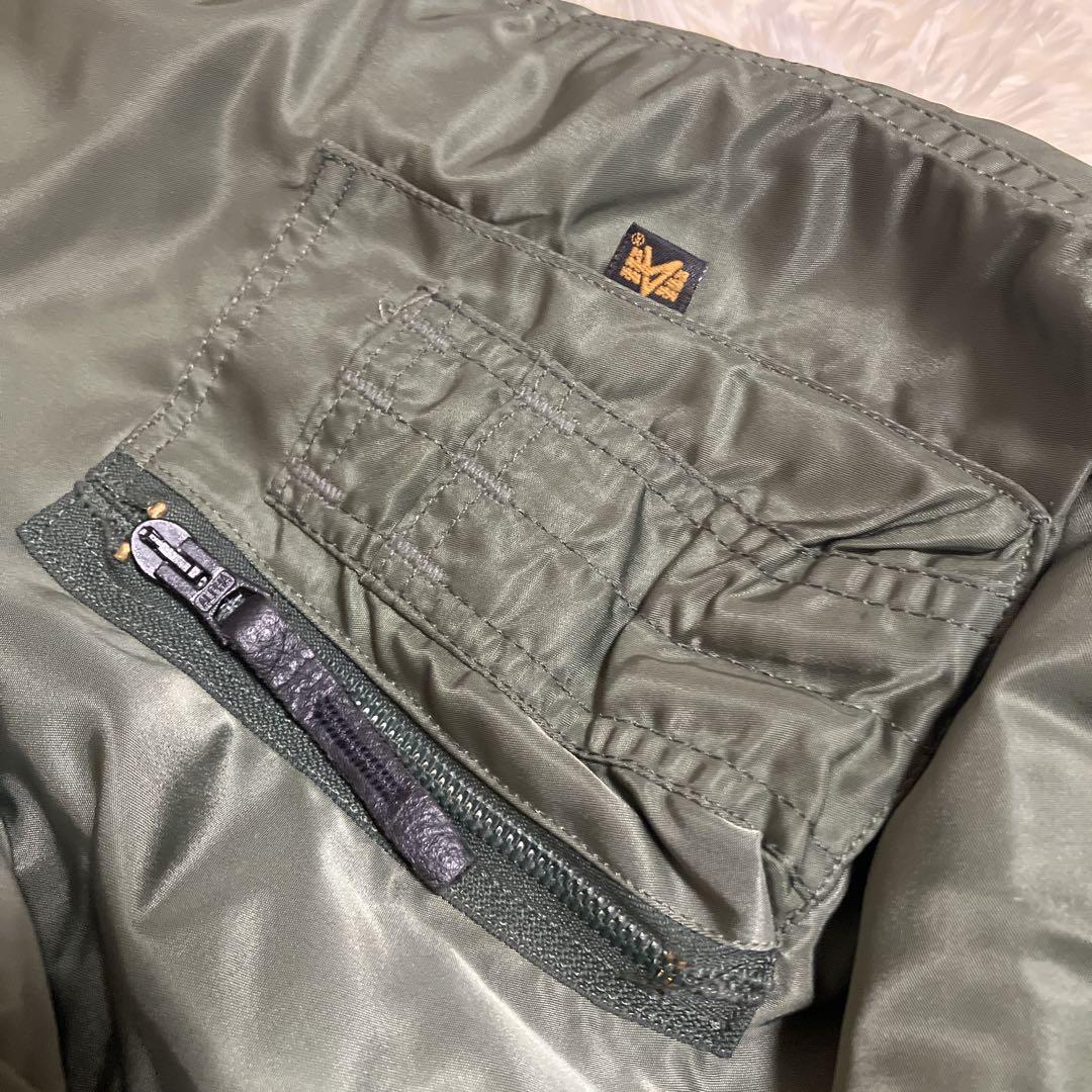 USA製 ALPHA N-3B フライトジャケット レア カーキ M