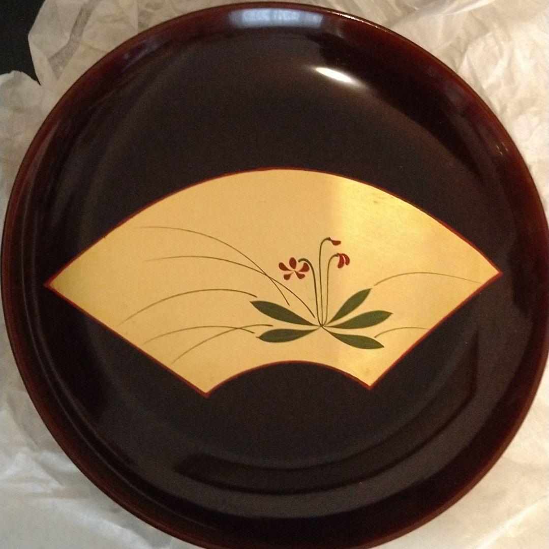 【さな様ご確認用】山田平安堂　溜塗　草花銘々皿　木地