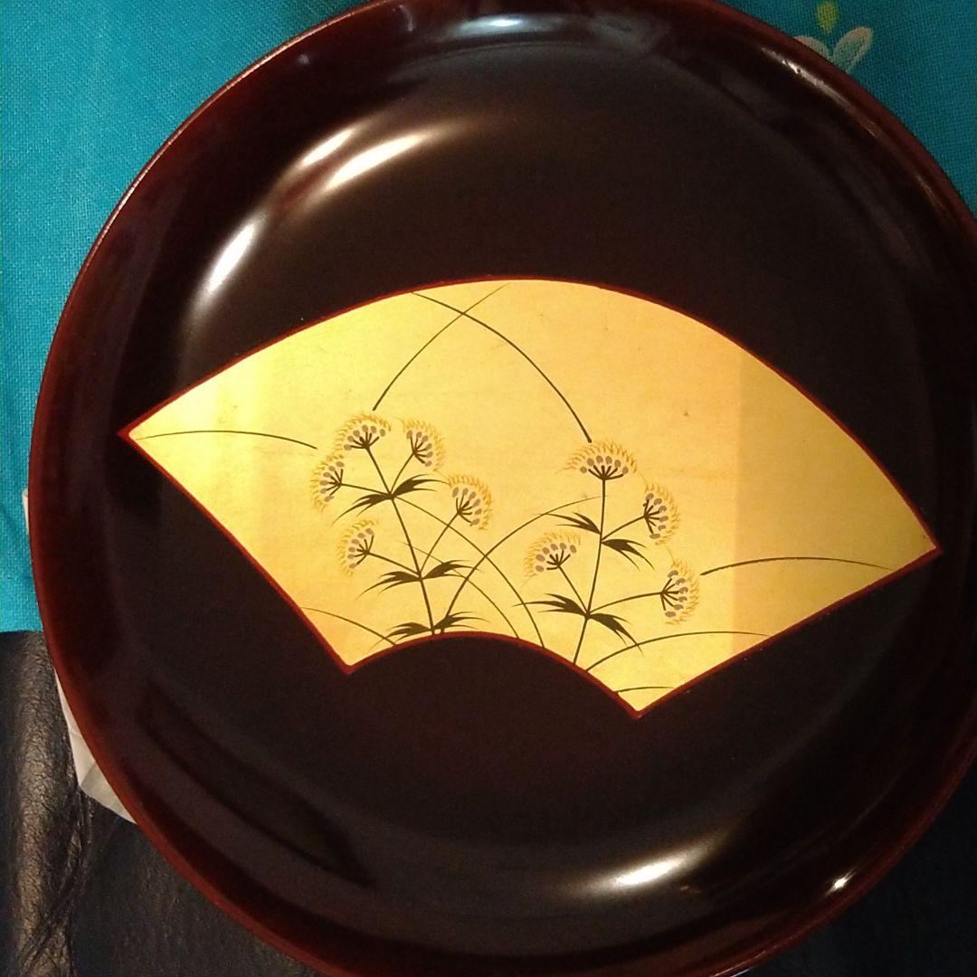 【さな様ご確認用】山田平安堂　溜塗　草花銘々皿　木地