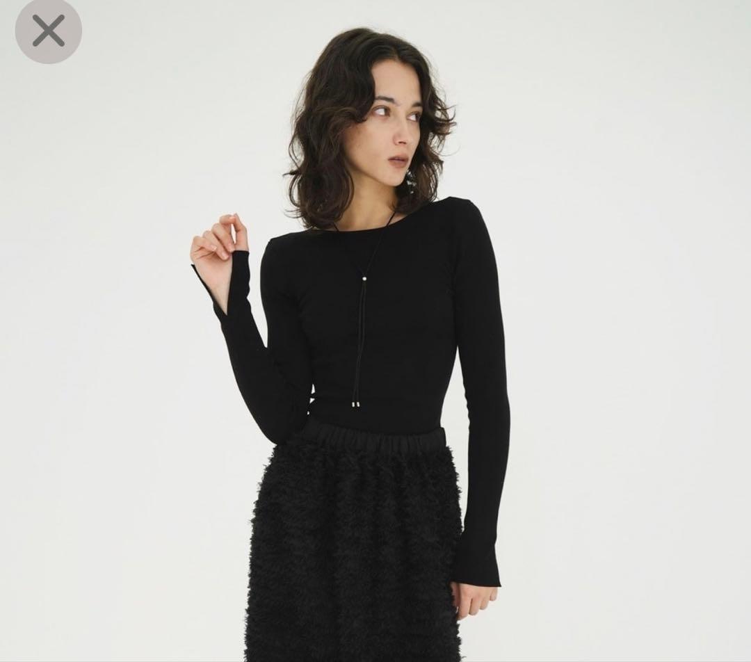 ま*ゆ様 美品 CLANE SHOULDER PADS KNIT TOPS 25