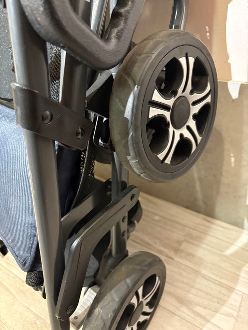 KATOJI 折りたたみ式ベビーカー ネイビー　2人でゴー