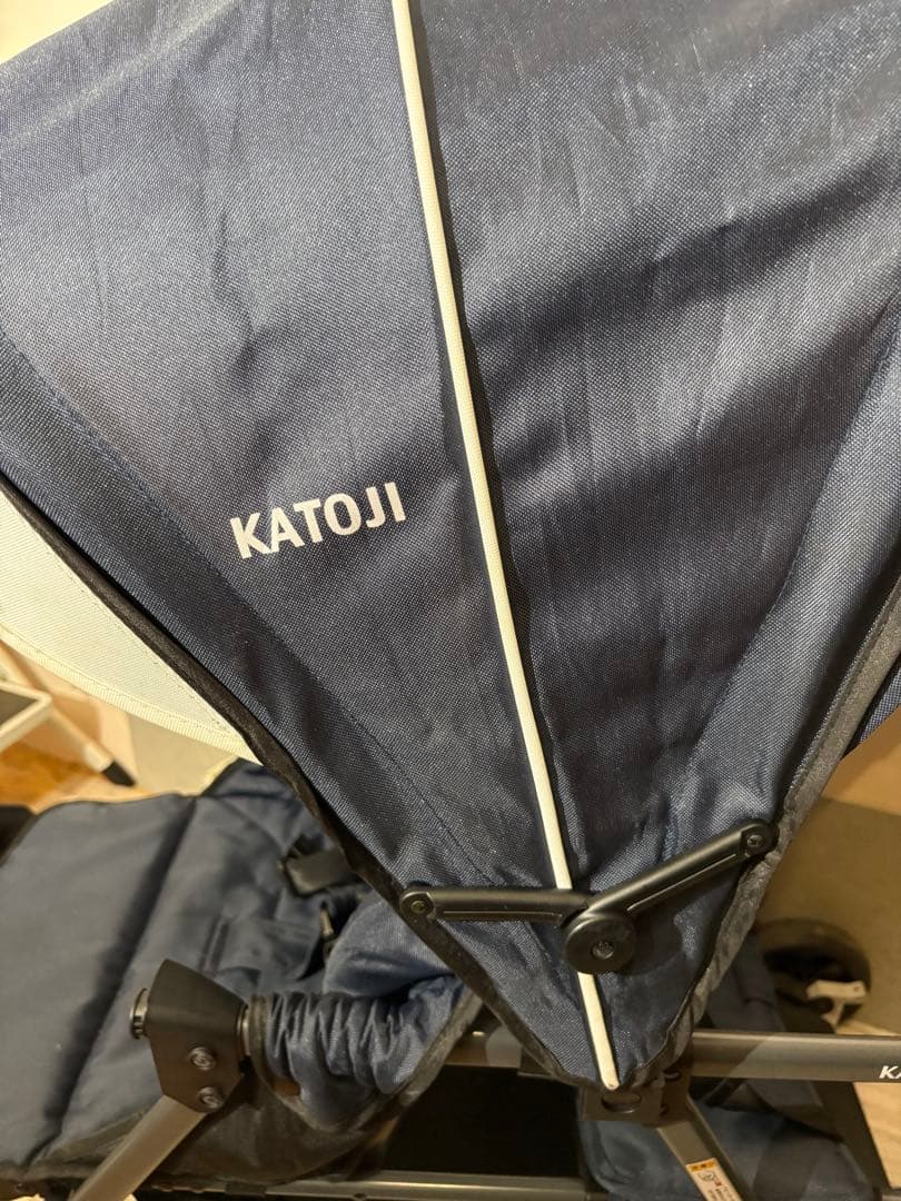 KATOJI 折りたたみ式ベビーカー ネイビー　2人でゴー