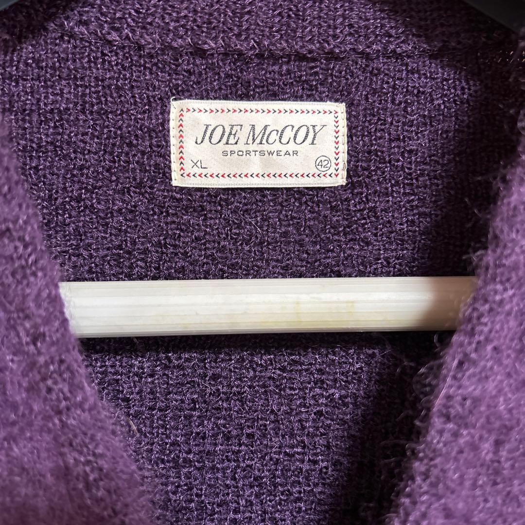バ*ス様 JOE McCOY パープル モヘアカーディガン 42 XL