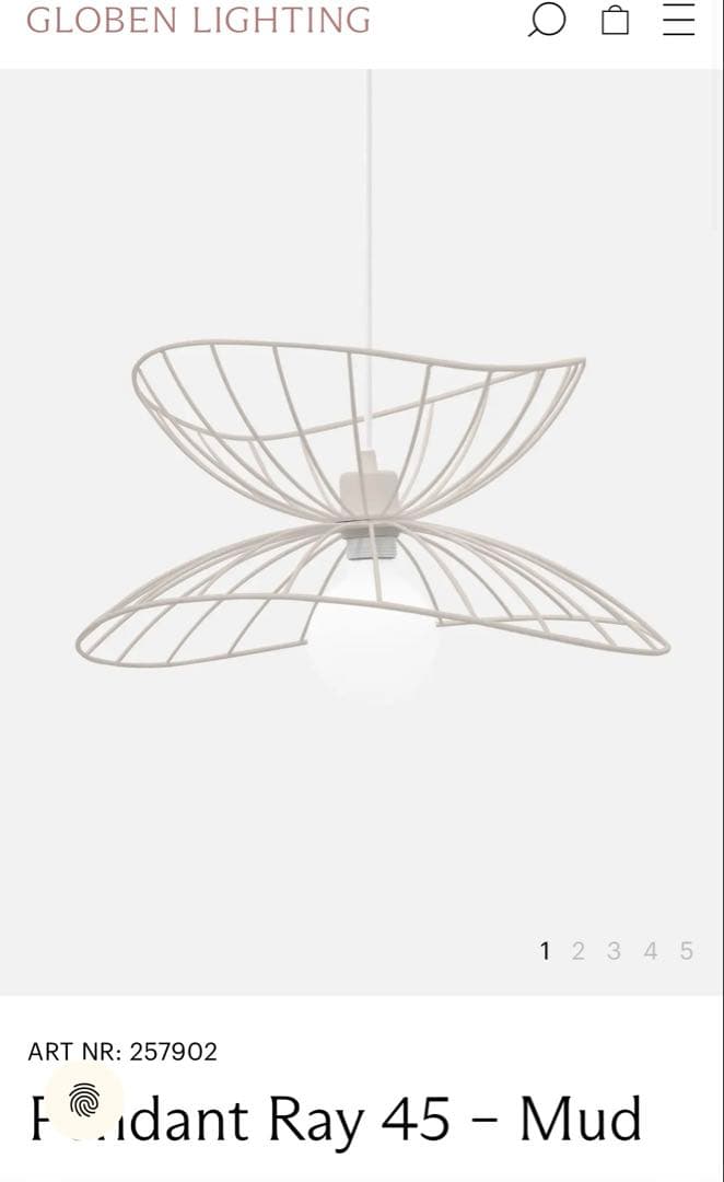 【開封組立のみ】globen lighting ペンダントライト　45 mud