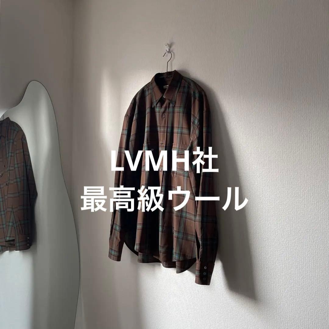 s*z様 美品【INTERIM】チェックシャツ ウエスタンシャツ LVMHウール