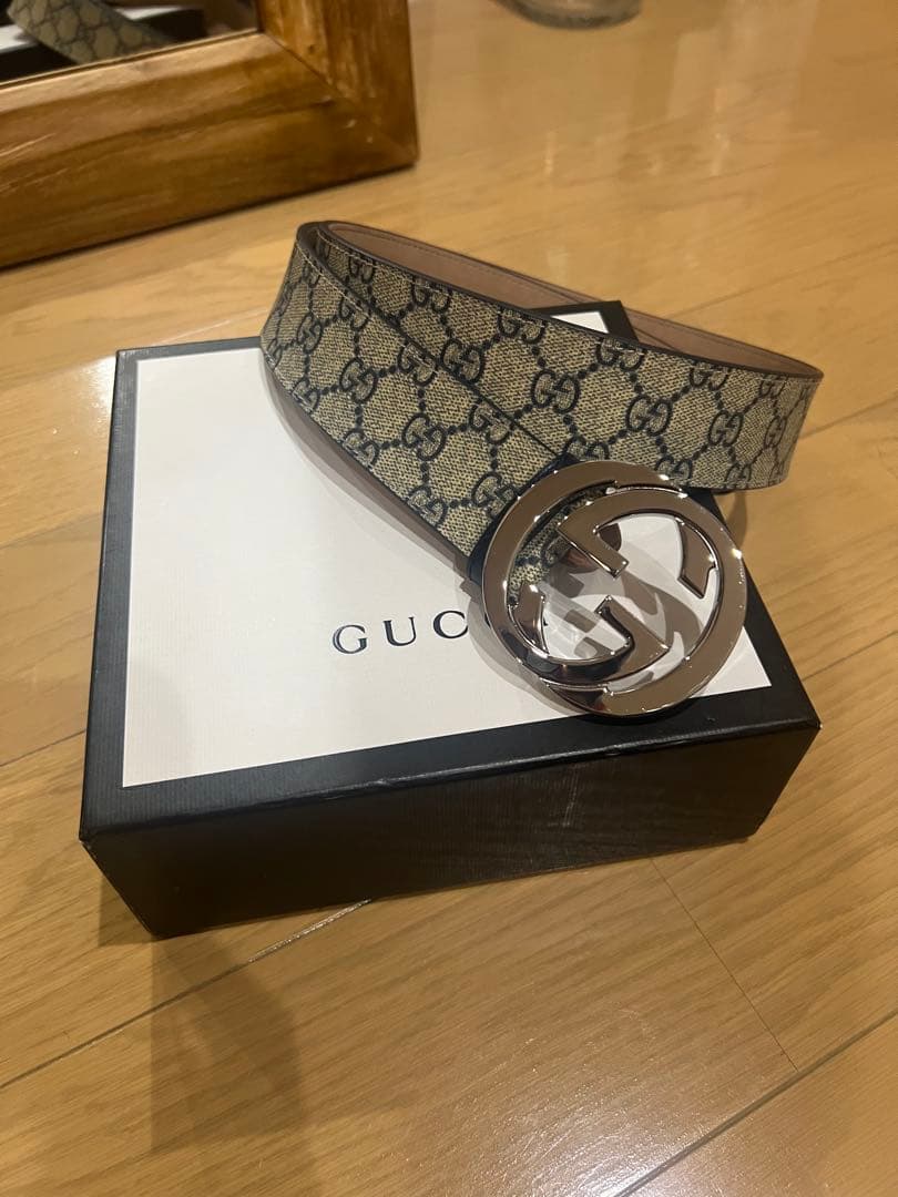 未使用！GUCCI GGパターン ベルト シルバー