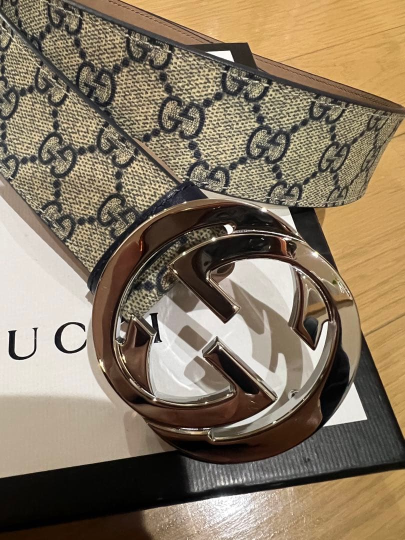 未使用！GUCCI GGパターン ベルト シルバー