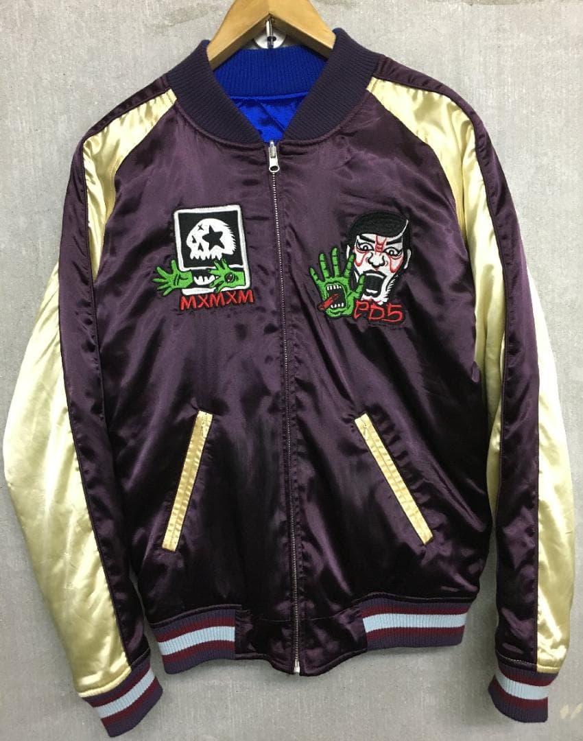 パンクドランカーズ リバーシブル 刺繍 中綿 スカジャン サイズM