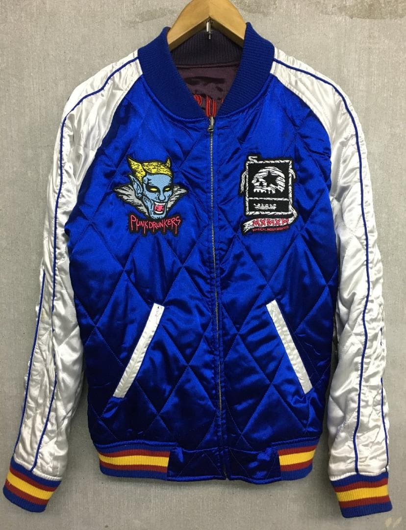 パンクドランカーズ リバーシブル 刺繍 中綿 スカジャン サイズM