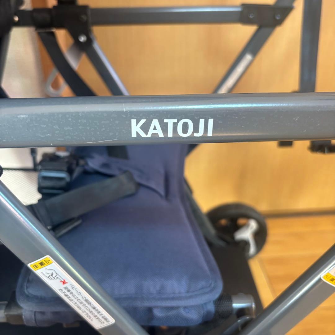 【美品】カトージ　2人でゴー 縦型 スリム 2人乗り 人気ベビーカー ネイビー