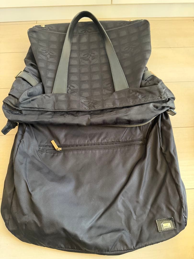 シャネルニュートラベルラインプラック トートバッグナイロンレザー