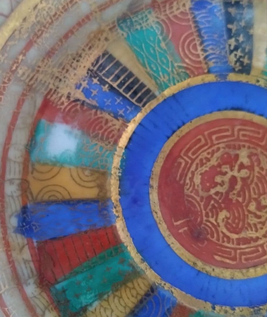 アンティーク　オールドジャパン　千人顔　金彩　ラスター彩　お皿12枚セット