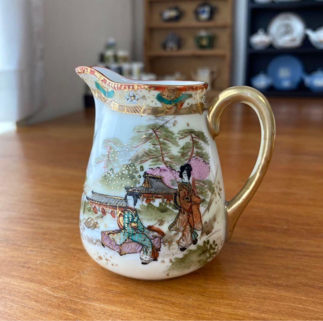 希少　オールドノリタケ　ティーセット　3点セット　英国里帰り品　人気の着物絵