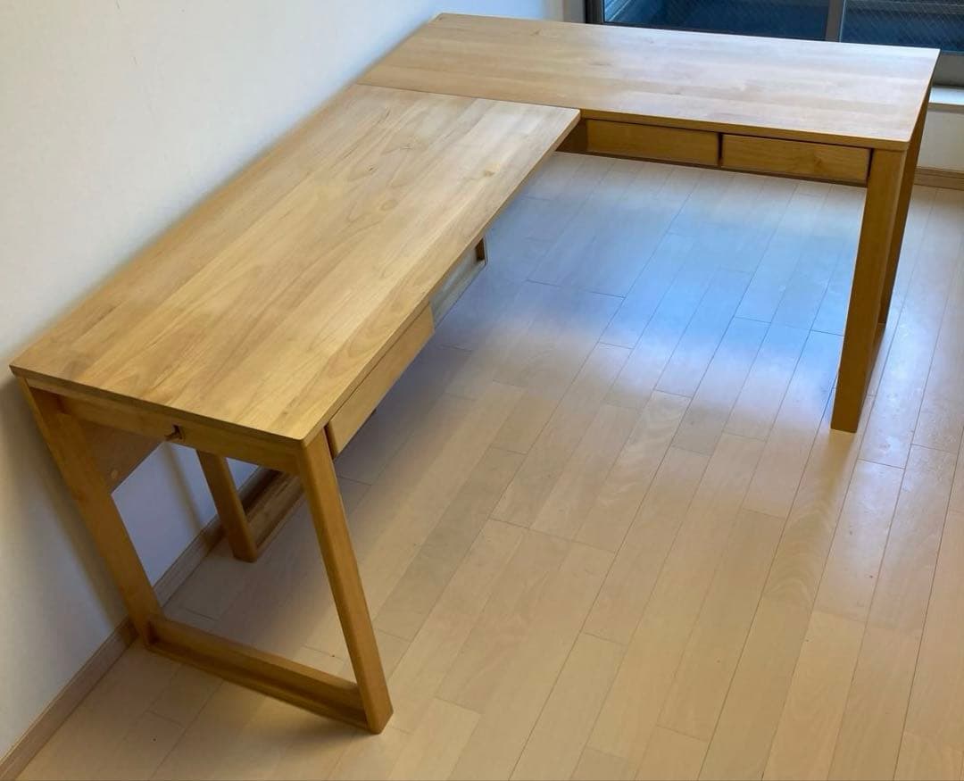 L字型デスク ￼堀田木工所エルデスク3711N 110デスク&120サイドデスク