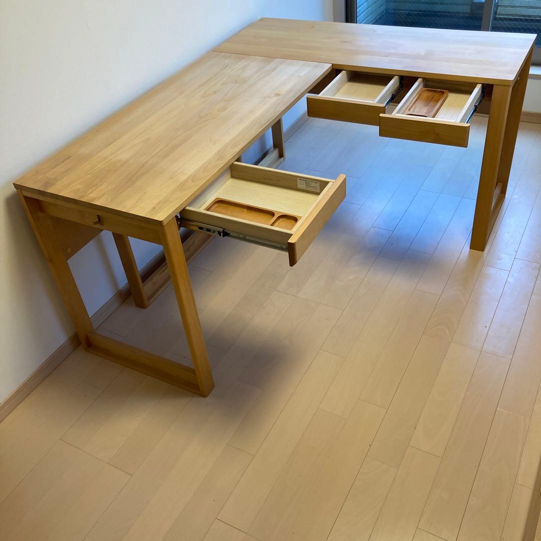 L字型デスク ￼堀田木工所エルデスク3711N 110デスク&120サイドデスク