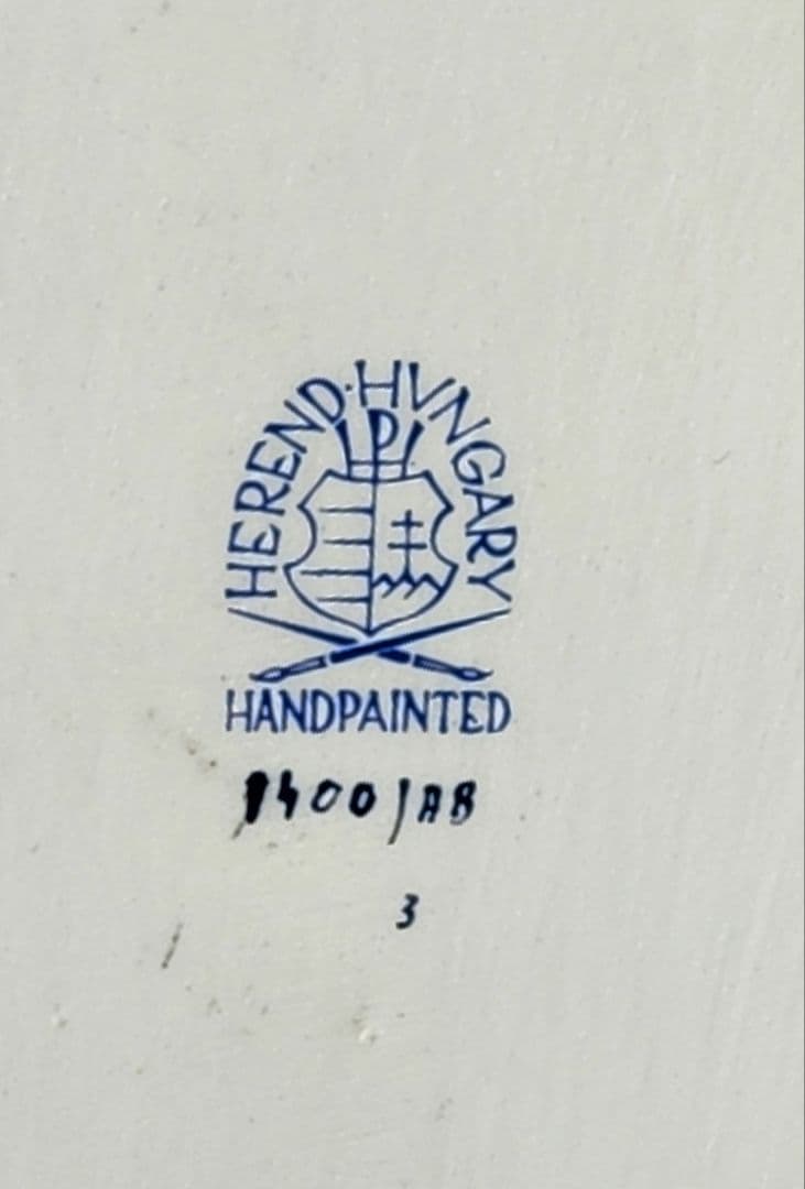 ヘレンド　大プレート　アポニーブルー　パーティープレートーブルー