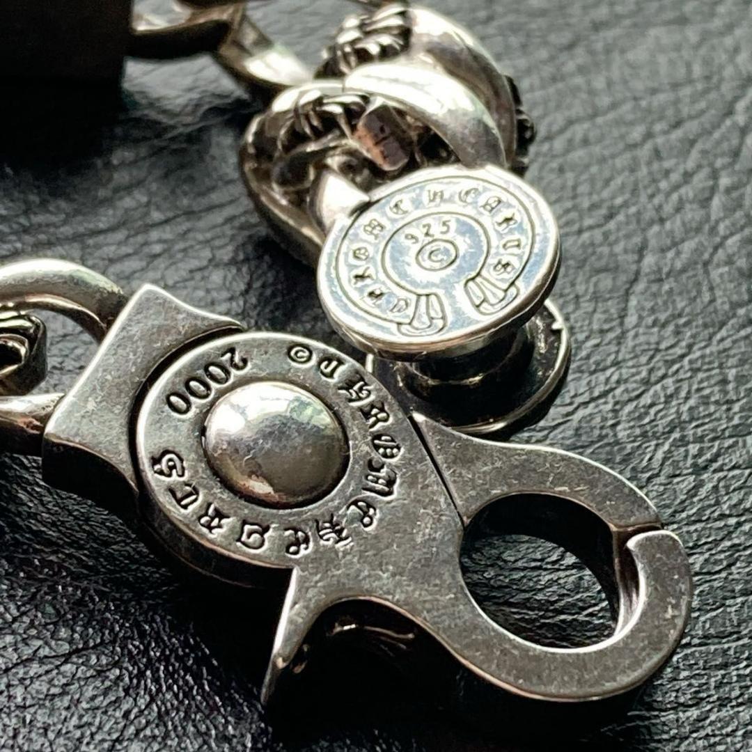 メンズブレスレット フラワーモチーフ　ヴィンテージS925コーティング 刻印あり