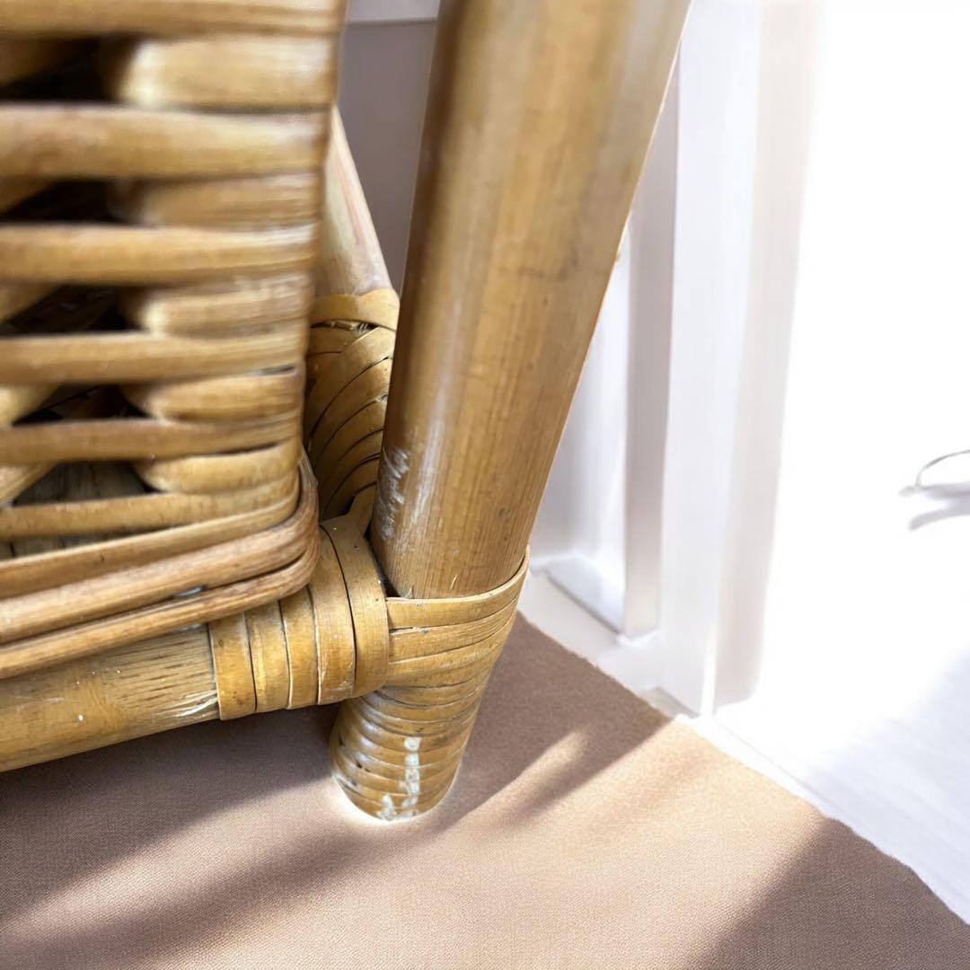 ラタン ５段 ラック 籐家具 引き出し 昭和レトロ