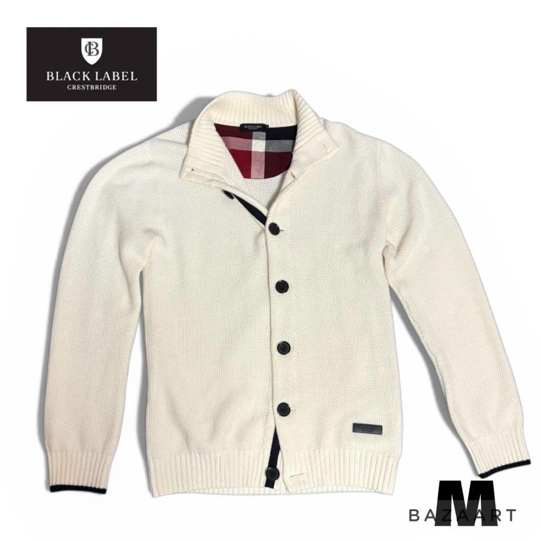 バーバリー ブラックレーベル カーディガン アイボリー クリーム メガチェック