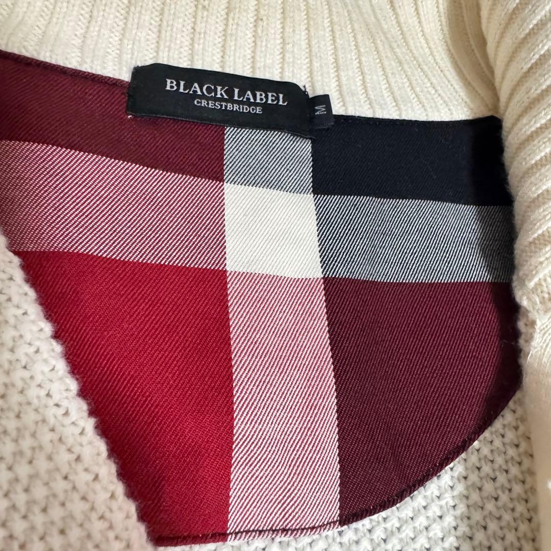 バーバリー ブラックレーベル カーディガン アイボリー クリーム メガチェック