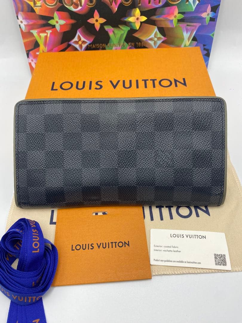 美品‼️ 新型　ルイヴィトン 長財布 ポルトフォイユ ブラザ ダミエグラフィット黒